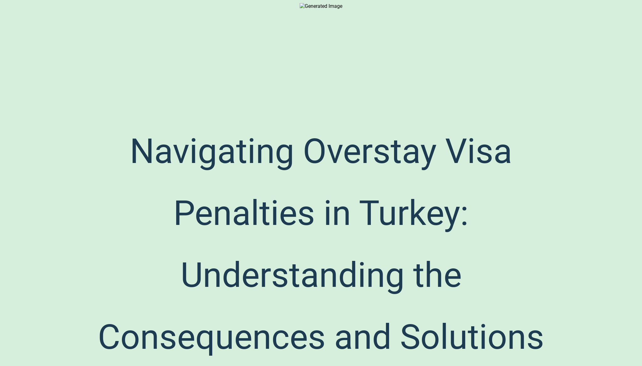 Navigating Overstay Visa Penalties In Turkey Understanding The